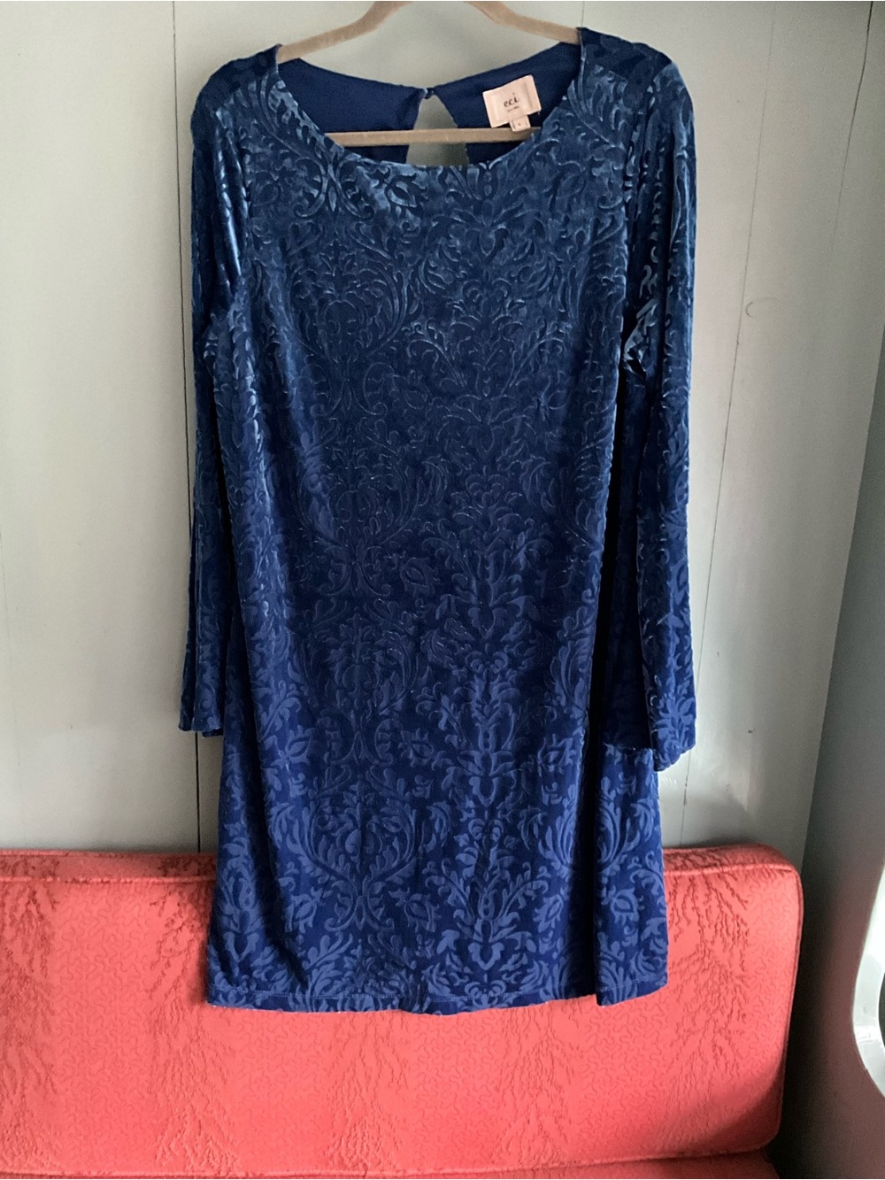 ECI Royal Blue Velvet Damask